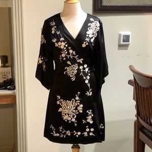 Forever 21 black with floral embroidery dress